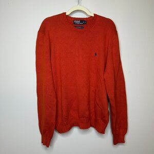 NEW Polo Ralph Lauren Orange Cotton Long Sleeve Crewneck Sweater Men's XL
